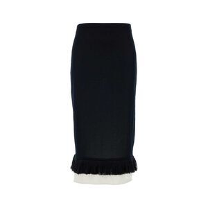 Bottega Veneta Women Navy Blue Knit Skirt